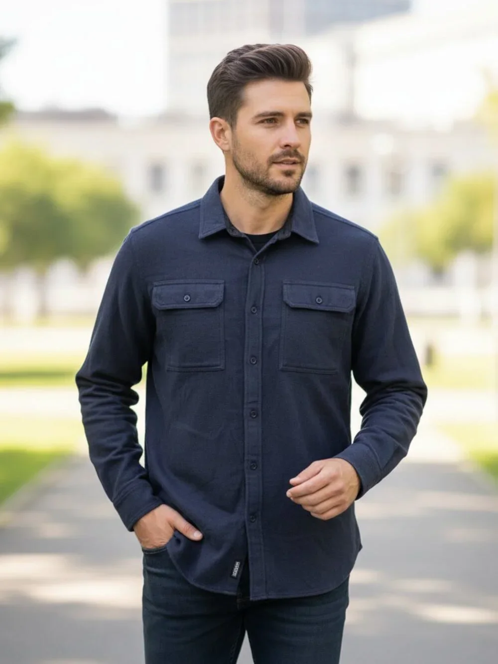 The North Face Navy Button Up Shirt Long Sleeve XL